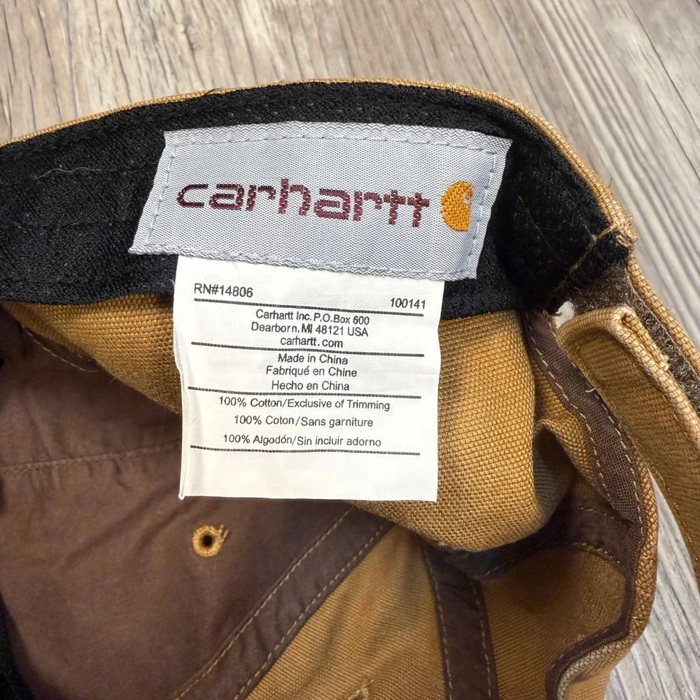 Carhartt Brown Canvas Cap Classic Logo Patch Dad Hat Adjustable Blue Collar Core